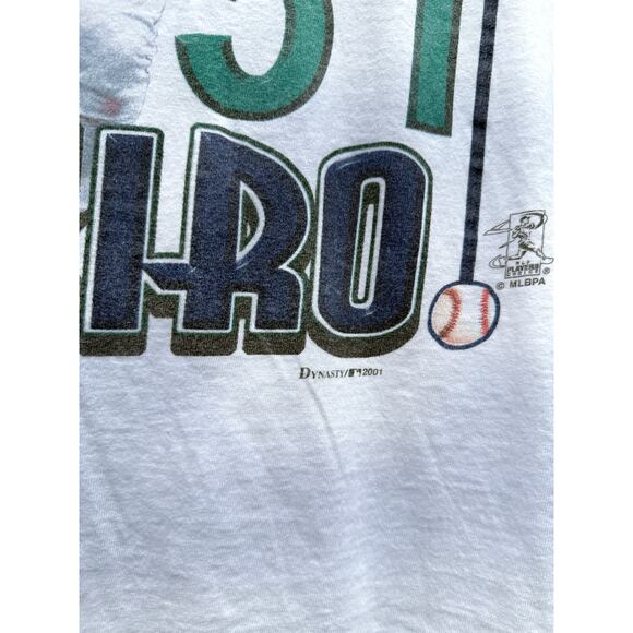 2001 Ichiro Rookie of the Year Y2K Vintage Seattle Mariners Dynasty Tee Shirt - Picture 5 of 6